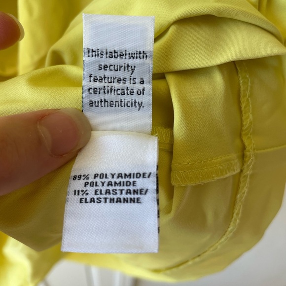 Authenticated DIANE VON FURSTENBERG Yellow Mini Dress Size 4 - Picture 5 of 7